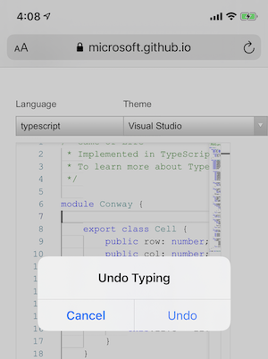 Shake to undo on iOS